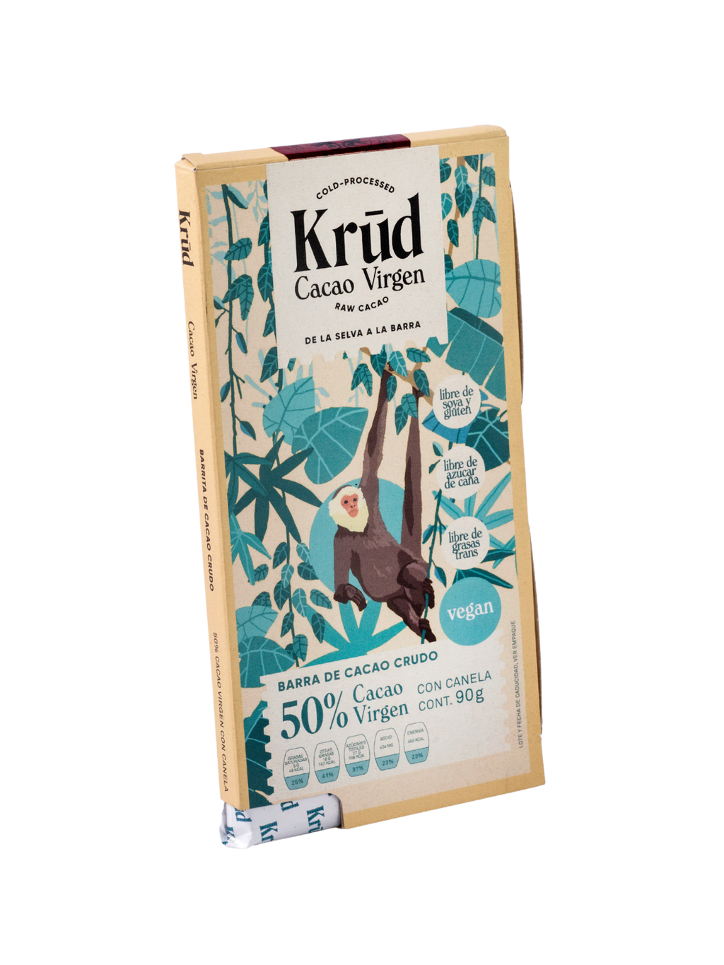 Barra de Cacao Crudo 50% con Canela