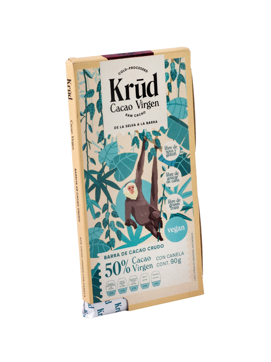 Barra de Cacao Crudo 50% con Canela
