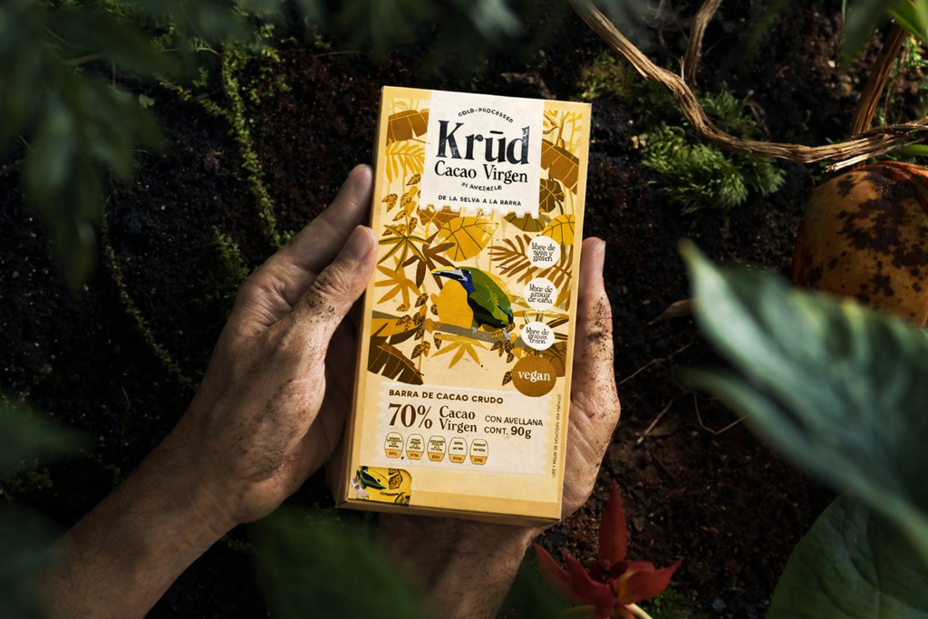 Barra de Cacao Crudo 70% con Avellana